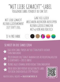 Preview: Kulricke Designpapier - "Mit Liebe gemacht " Label Papier A7
