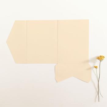 Preview: Pocketfold-Karte B6 Premium-Karton "Creme" Exklusiv Line