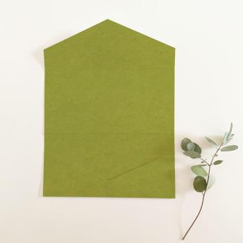 Pocketfold-Karte DIN Lang Recycling-Karton "Kraft Grün" Basic Line