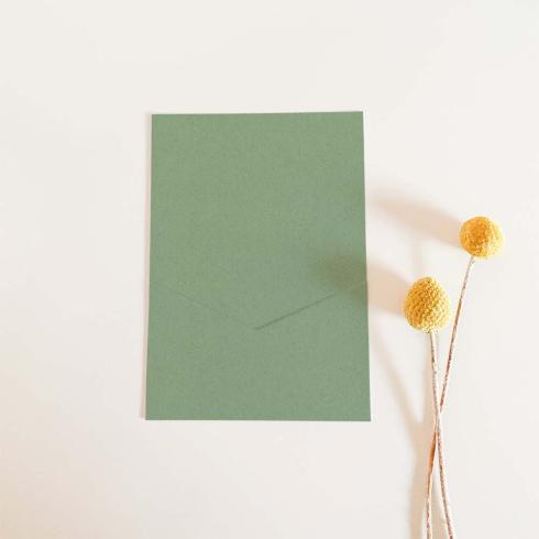 Simple-Pocket-Karte B6 Recycling-Karton "Kraft Salbei"