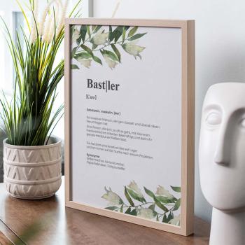 Definitionsposter "Bastler 2" | Geschenkidee | Personalisiert | individuelles Bild | Wörterbuch