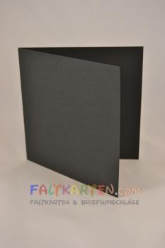 Doppelkarte - Faltkarte 15x15cm, 240g/m² in schwarz