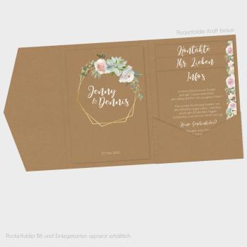 Preview: Einlegekarte "Kraft White Roses" 11x16
