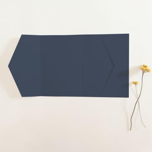Pocketfold-Karte B6 seitlich Struktur-Karton "Struktur Irisblau" Basic Line