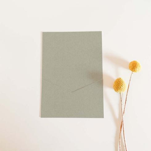 Simple-Pocket-Karte B6 Recycling-Karton "Kraft Moosgrau"