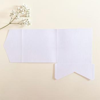 Preview: Pocketfold-Karte Quadrat (15x15) Struktur-Karton "Struktur Leinen (weiss)" Exklusiv Line