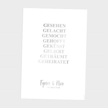 Preview: Metallicposter "Gesehen Gelacht Gemocht"  | Goldposter | Familienposter | Personalisiertes Poster | Wanddeko