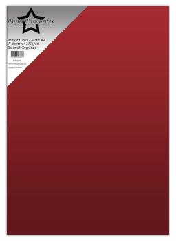 Paper Favourites - Spiegelkarton "Scarlet Organza" Mirror Card Matte A4 - 5 Bogen
