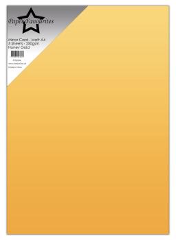 Paper Favourites - Spiegelkarton "Honey Gold" Mirror Card Matte A4 - 5 Bogen