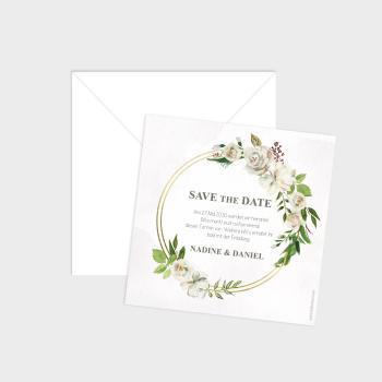 Save the Date "Antique White" Quadrat 15x15