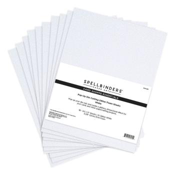 Spellbinders - Schaumstoffplatten Glitzer "White" Glitter Foam Sheets