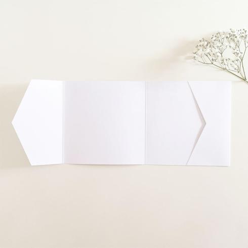 Pocketfold-Karte Quer-Format quadratisch (15x15) Recycling-Karton "Puderweiss" Basic Line