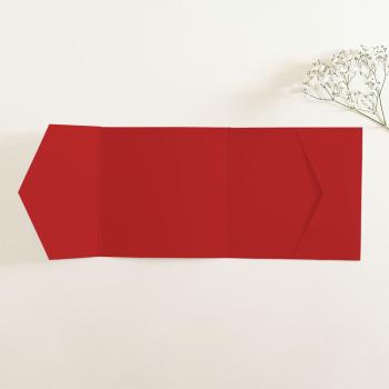 Pocketfold-Karte Quer-Format quadratisch (15x15) Premium-Karton "Rot" Basic Line
