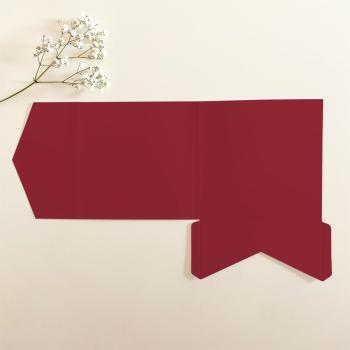 Preview: Pocketfold-Karte Quadrat (15x15) Premium-Karton "Weinrot " Exklusiv Line