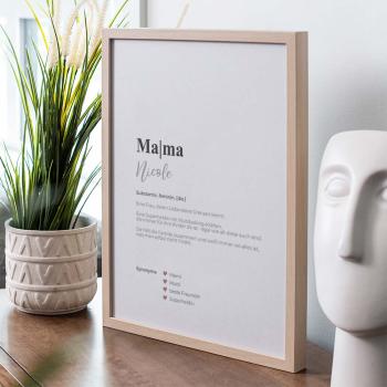 Preview: Definitionsposter "Mama  1" | Geschenkidee | Personalisiert  | individuelles Bild | Wörterbuch