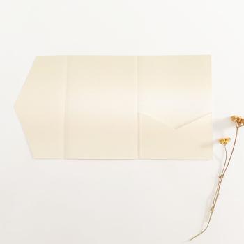 Pocketfold-Karte B6 Basic-Karton "Perlmutt Crema" Exklusiv Line