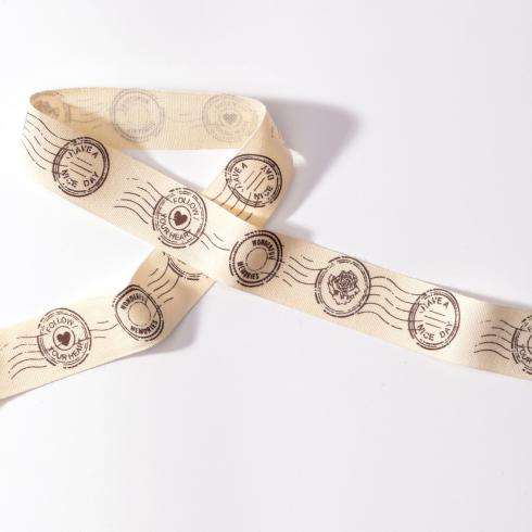 Preview: Vaessen Creative - Ribbonband "Postmark" 20mmx25m