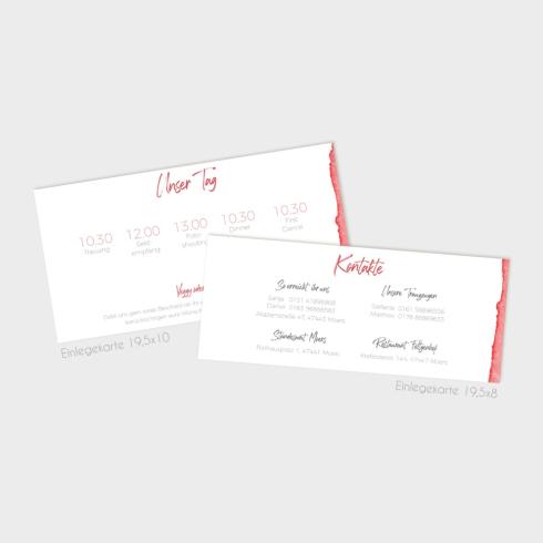 Preview: Einlegekarte "Watercolor-Brush | Rot" 19,5x10
