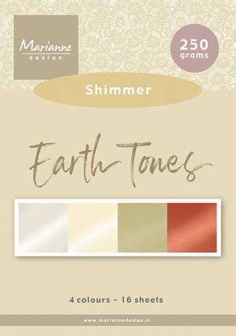 Marianne Design - Metallic Papier "Earth Tones" Shimmer Paper Pad A5 - 16 Bogen