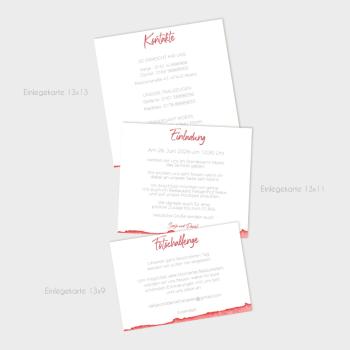 Preview: Einlegekarte "Watercolor-Brush | Rot" Quadrat 13x13