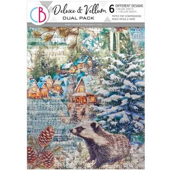 Ciao Bella - Designpapier "Forest Tales" Deluxe Silver & Vellum Dual Paper Pack A4 - 6 Bogen