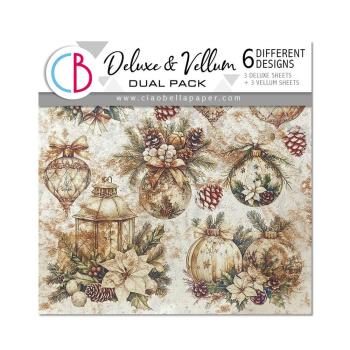 Ciao Bella - Designpapier "Winter Season" Deluxe Pearl Copper & Vellum Dual Paper Pack 6x6 Inch - 6 Bogen
