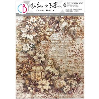 Ciao Bella - Designpapier "Winter Season" Deluxe Pearl Copper & Vellum Dual Paper Pack A4 - 6 Bogen