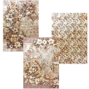Preview: Ciao Bella - Designpapier "Winter Season" Deluxe Pearl Copper & Vellum Dual Paper Pack A4 - 6 Bogen