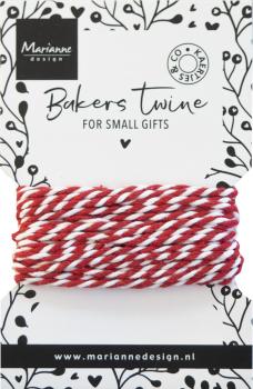 Marianne Design - Garn "Red/White" Bakers Twine 5m