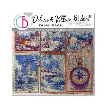 Ciao Bella - Designpapier "An Artist Journey" Deluxe Silver & Vellum Dual Paper Pack 6x6 Inch - 6 Bogen