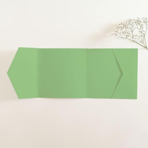 Pocketfold-Karte Quer-Format quadratisch (15x15) Premium-Karton "Pistazie" Basic Line