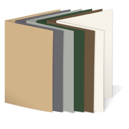 Sortiment "Naturfarben" 30x Faltkarten in 6 Farben DIN B6 - farbig sortiert