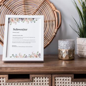 Preview: Definitionsposter "Schwester 2" | Geschenkidee | Personalisiert  | individuelles Bild | Wörterbuch