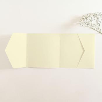 Pocketfold-Karte Quer-Format quadratisch (15x15) Premium-Karton "Hellcreme" Basic Line