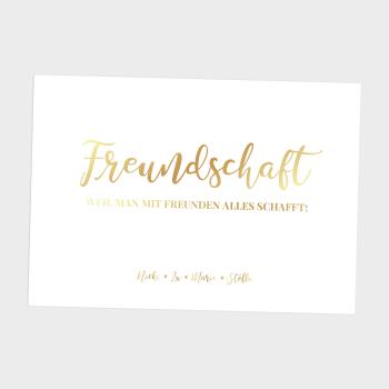 Preview: Metallicposter "Freundschaft" | Goldposter | Familienposter | Personalisiertes Poster | Wanddeko