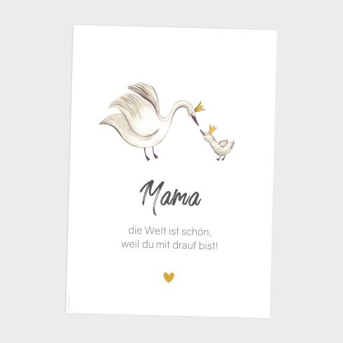 Preview: Spruchposter "Mama Schwan" | Geschenkidee | Personalisiert  | Muttertag | Wanddeko