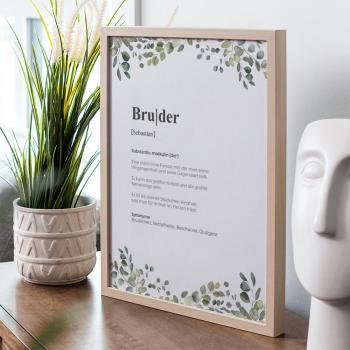 Preview: Definitionsposter "Bruder 2" | Geschenkidee | Personalisiert  | individuelles Bild | Wörterbuch