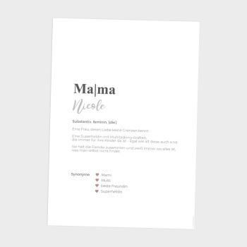 Preview: Definitionsposter "Mama  1" | Geschenkidee | Personalisiert  | individuelles Bild | Wörterbuch