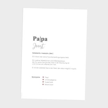 Preview: Definitionsposter "Papa 1" | Geschenkidee | Personalisiert  | individuelles Bild | Wörterbuch