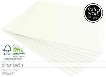 Cardstock "Premium" - Bastelpapier 300g/m² DIN A4 in elfenbein (extra stark)