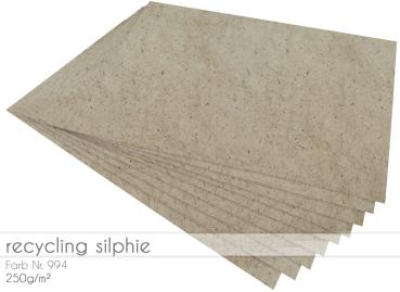 Cardstock "Recycling" - Bastelpapier 250g/m² DIN A4 in recycling silphie
