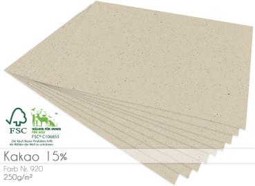 Cardstock "Recycling" - Bastelpapier 250g/m² DIN A4 in recycling kakao - 5 Bogen