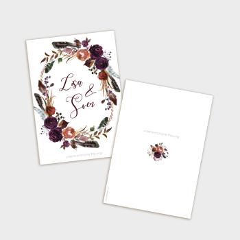 Preview: Umschlag Kirchenheft "Boho Violett-Flower" A5