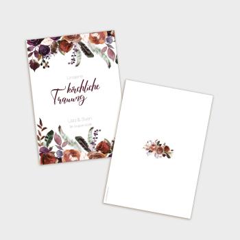 Preview: Umschlag Kirchenheft "Boho Violett-Flower" A5