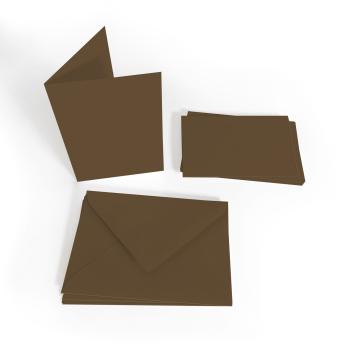 Faltkarte DIN A6 mit Briefumschlag DIN C6 in braun