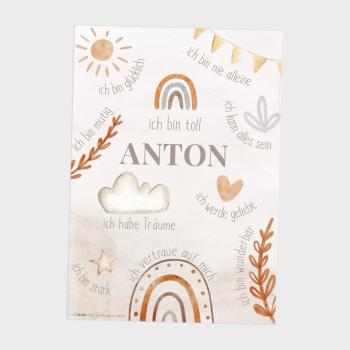 Preview: Affirmationsposter "Regenbogen" | Affirmation | Einschulung | Geschenk 1. Geburtstag |  | Kinderzimmerdeko