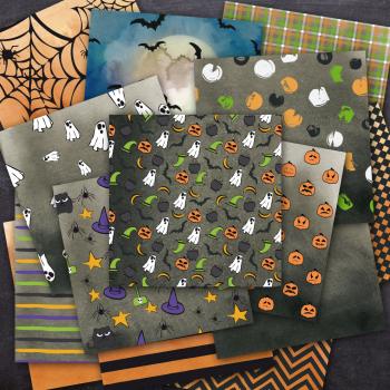 Preview: Designpapier 6"x6" 170gr "Grumpy Halloween" 28 Bogen