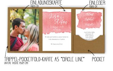 Preview: Trippel-Pocketfold Karte A5 "Circle Line"