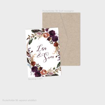 Preview: Backing-Card "Boho Violett-Flower" 11x16