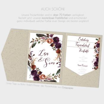 Preview: Einlegekarte "Boho Violett-Flower" 11x16